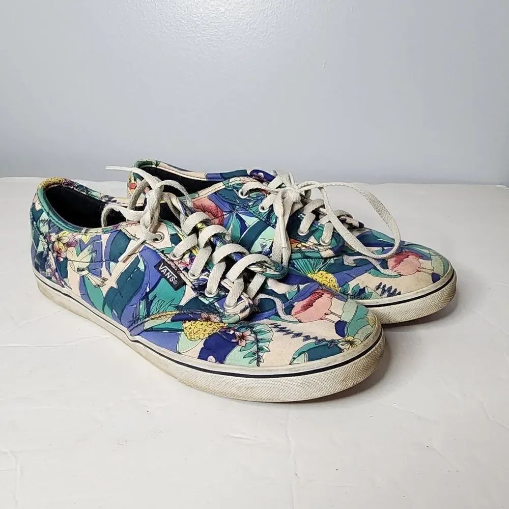 Vans Off The Wall 721356 Tropical Blue Low Top Skateboard Shoes Women's Size 7
